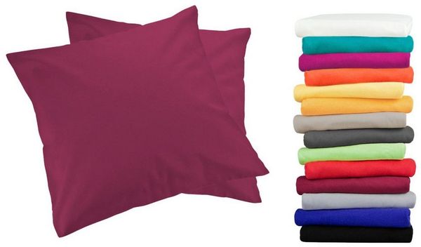 MOON Kissenbezug / Seitenschläferkissenbezug, 2er Pack, 100% Baumwolle, Linon, Beere, 30x50