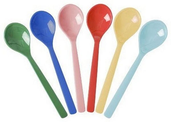 rice Teelöffel Kaffeelöffel Set 6er bunt Melamin BPA-frei spülmaschinengeeignet