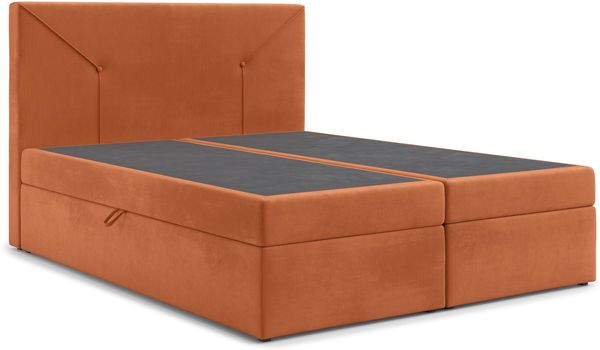 AX LIVING Boxspringbett 200x200 Kilton Amber Samt Bettkasten Topper Bild 3