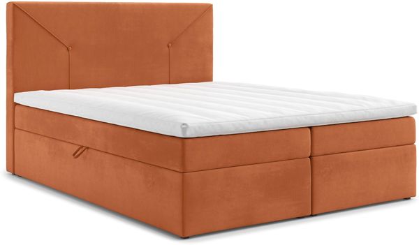 AX LIVING Boxspringbett 200x200 Kilton Amber Samt Bettkasten Topper Bild 2
