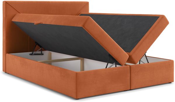 AX LIVING Boxspringbett 200x200 Kilton Amber Samt Bettkasten Topper Bild 4