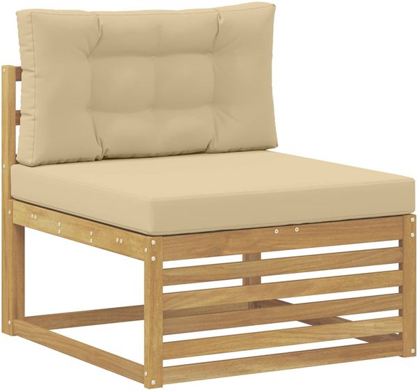 vidaXL Outdoor-Sofagarnitur mit Kissen 6 pcs Weiß und Beige Polyester 3390758 Bild 4