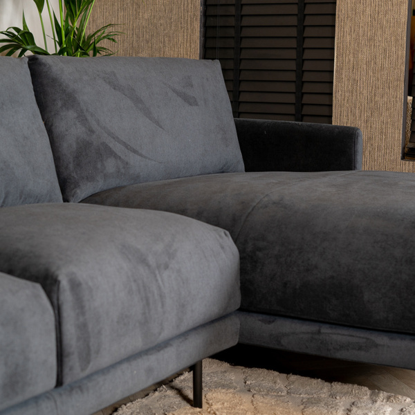 Bronx71 Ecksofa Denver Stoff schwarz rechts Bild 3