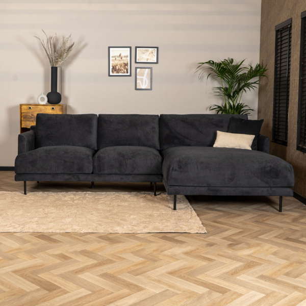 Bronx71 Ecksofa Denver Stoff schwarz rechts Bild 2