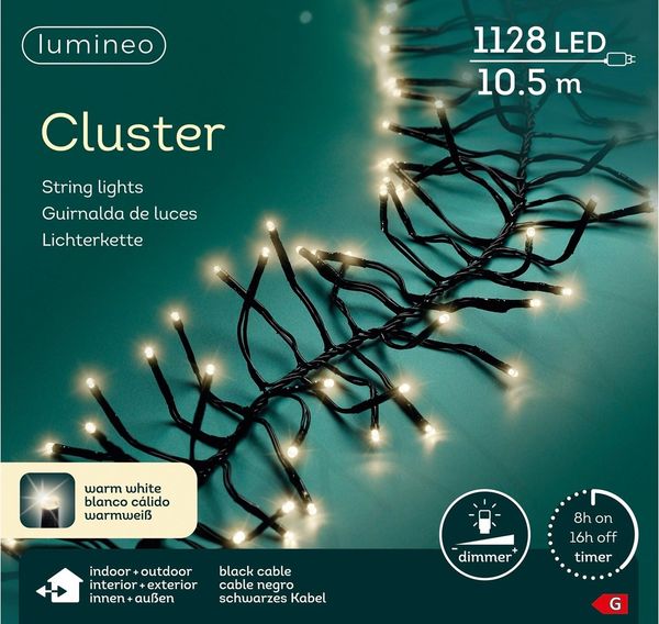 Kaemingk LED-Lichterkette, Outdoor, 1050 cm, Schwarz, Warmweiß