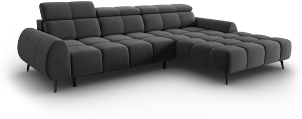 Micadoni Ecksofa Alyse 5-Sitzer Samt Grau Rechts