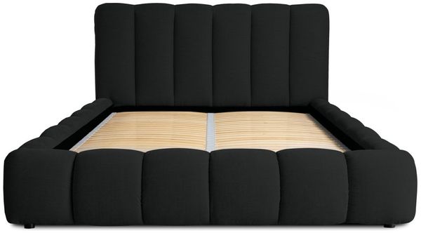 Polsterbett Doppelbett HEDA 140x200cm Komplettset in Stoff Boston Schwarz Bild 2