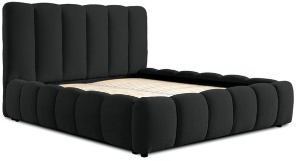Polsterbett Doppelbett HEDA 140x200cm Komplettset in Stoff Boston Schwarz Bild 3