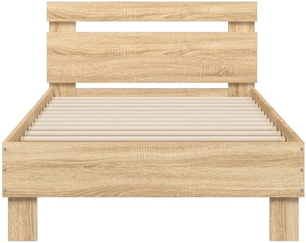 vidaXL Bettgestell mit Kopfteil und LED-Leuchten Sonoma-Eiche 90x190cm 838745 Bild 7