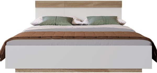Polsterbett 180×200 cm aus Holzwerkstoff mit Lattenrost, weiß Bild 2