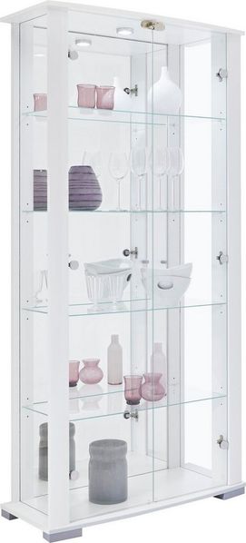 fif möbel Vitrine STELLA Standvitrine/Glasvitrine 2x Glastür,perfekt für Sammler,Sammlervitrine