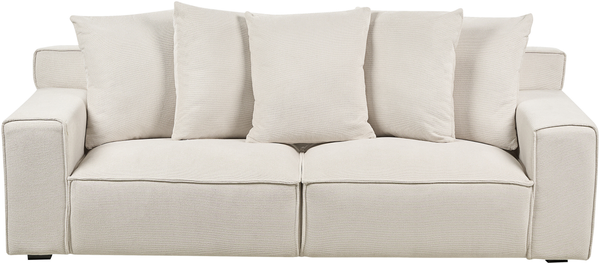 3-Sitzer Sofa cremeweiß mit Kissen VISKAN
