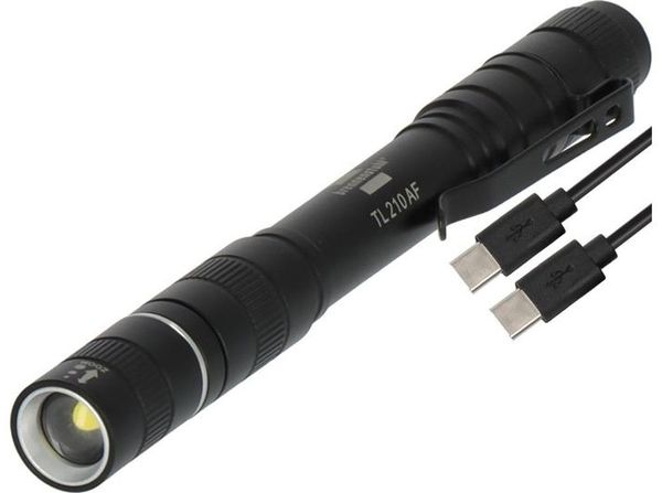 brennenstuhl LED-Taschenlampe LuxPremium TL 210 AF Lichtstrom 200lm Leuchtweite 55m Alu IP44 Farbtemp. 6800K m.Akku