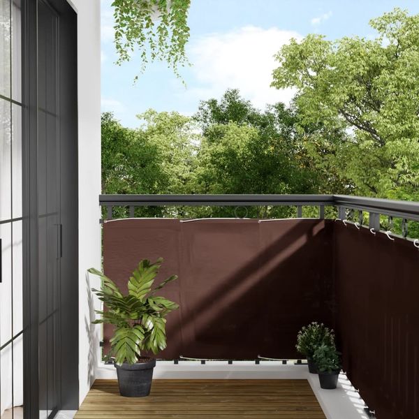 vidaXL Balkon-Sichtschutz Braun 90x800 cm 100 % Polyester-Oxford 4000390