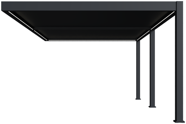 Weide E-Deluxe Plus | elektrische Wand Pergola mit LED | Voll Aluminium | 4 x 6 M | motorisiertes Lamellendach anthrazit