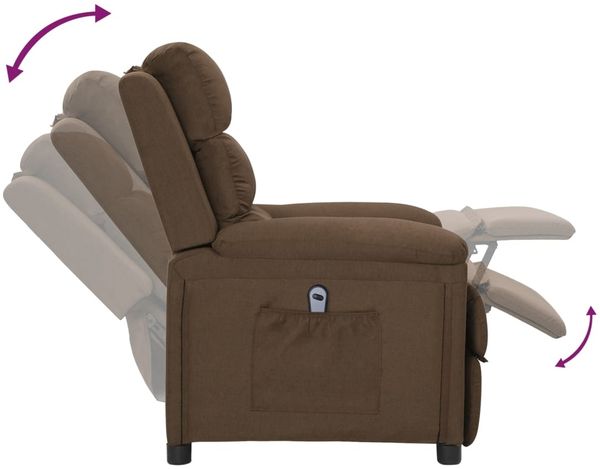 vidaXL Relaxsessel Elektrisch Braun Stoff 3098967 Bild 6
