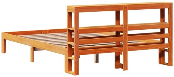 vidaXL Massivholzbett ohne Matratze Wachsbraun 135x190 cm Kiefernholz 3306060 Bild 8