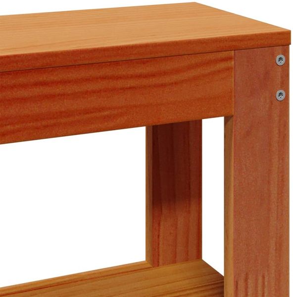 vidaXL Massivholzbett ohne Matratze Wachsbraun 135x190 cm Kiefernholz 3306060 Bild 9