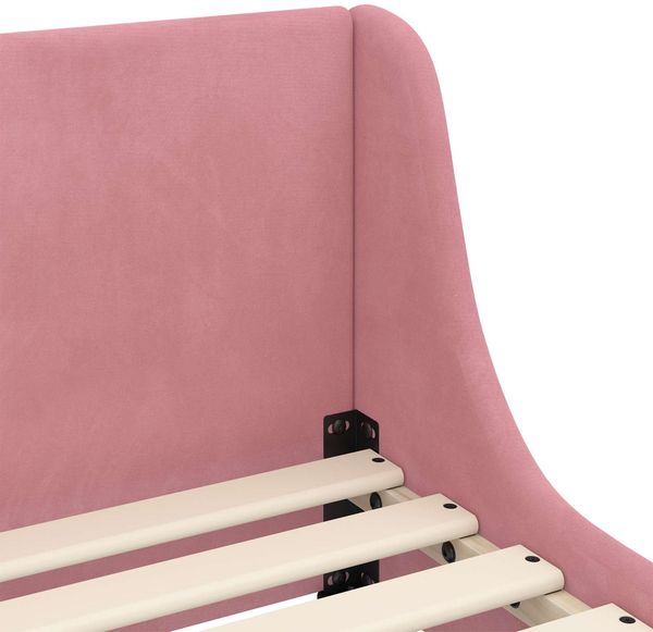 vidaXL Kinderbettgestell mit Kopfteil Rosa 70 x 140 cm Samt 42010850 Bild 7