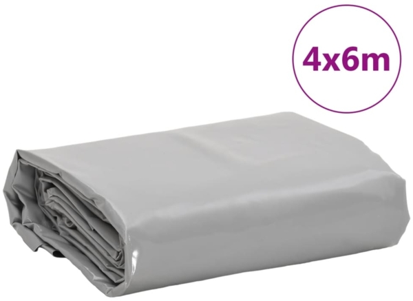 vidaXL Abdeckplane, PVC grau, 4 x 6 m, 650 g/m² Bild 7