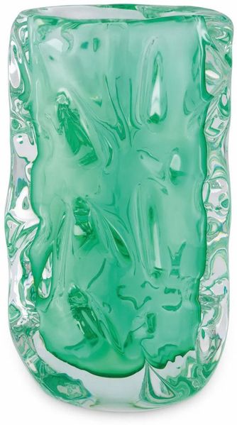Casa Padrino Luxus Glas Vase Grün H. 31 cm - Luxus Deko Accessoires