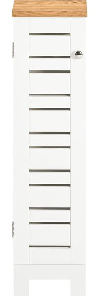 SoBuy BZR85-W Toilettenschrank mit Toilettenpapierhalter, MDF, Lackiert, Weiß, 20 x 75 x 18 cm