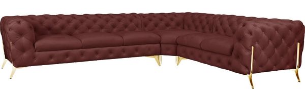 Leonique Chesterfield-Sofa Amaury L-Form, großes Ecksofa, Chesterfield-Optik, Breite 323 cm, Fußfarbe wählbar