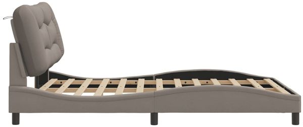 vidaXL Bettgestell ohne Matratze "Hvar" Taupe 120x200 cm Stoff 3207762 Bild 5