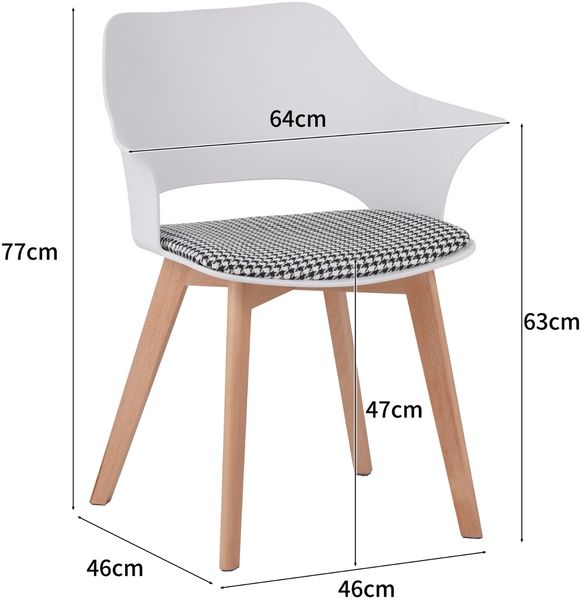 ALBATROS Esszimmerstühle 4er Set AALBORG, Weiß - Beine aus Buche Massiv-Holz, Skandinavisches Retro-Design, bequemer Schalenstuhl - Eleganter Küchenstuhl, Stuhl Esszimmer für Esstisch Bild 4
