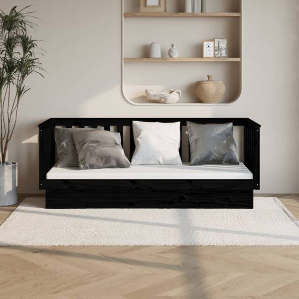 vidaXL Tagesbett, 75x190 cm, Massivholz Kiefer schwarz