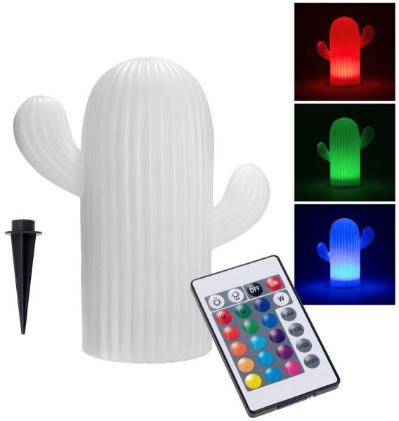 IC Gardenworld LED Dekofigur Solar Dekoleuchte für den Garten mit RGB Farbwechsel Licht, LED fest integriert, weiß, bunt, wetterfest