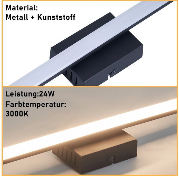 Nettlife LED Wandleuchte Innen Schwarz Modern 6/12/18/27W 3000K Flur Wandbeleuchtung Warmweiß, LED fest integriert, Warmweiß, Wandlicht für Wohnzimmer Schlafzimmer Küche