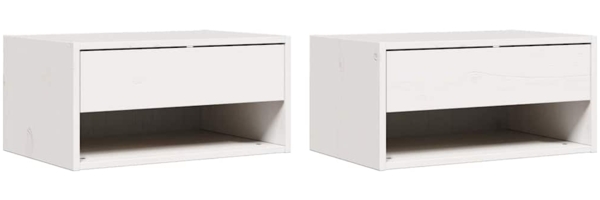 vidaXL Nachttisch 2 pcs Weiß 50 x 32,5 x 24 cm Massivholz Kiefer 873478