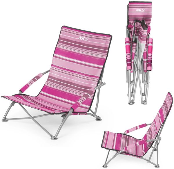 NILS CAMP NC3035 Campingstuhl – klappbarer Outdoor Stuhl mit Tragetasche Rosa