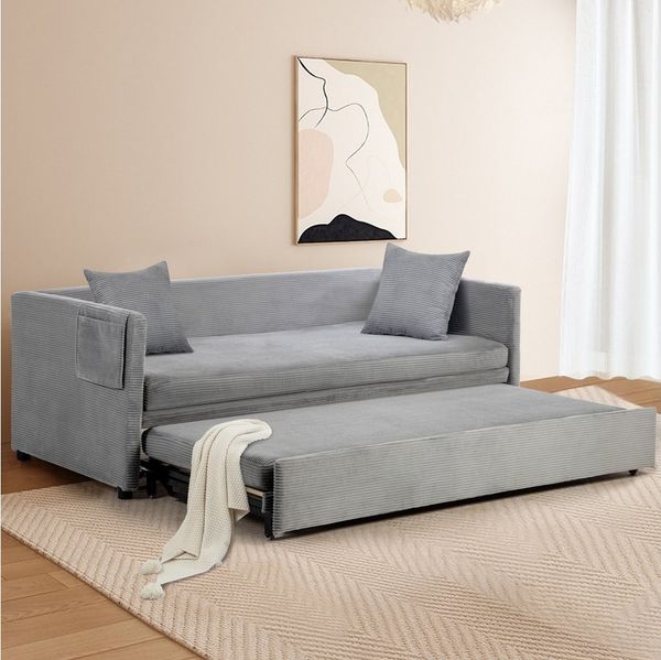 HOMYEDAMIC Schlafsofa Schlafsofa Doppelbett Schlafsofa 2-Sitzer Sofa Couch, 10 cm Schaumstoffmatratze 172 x 187 cm