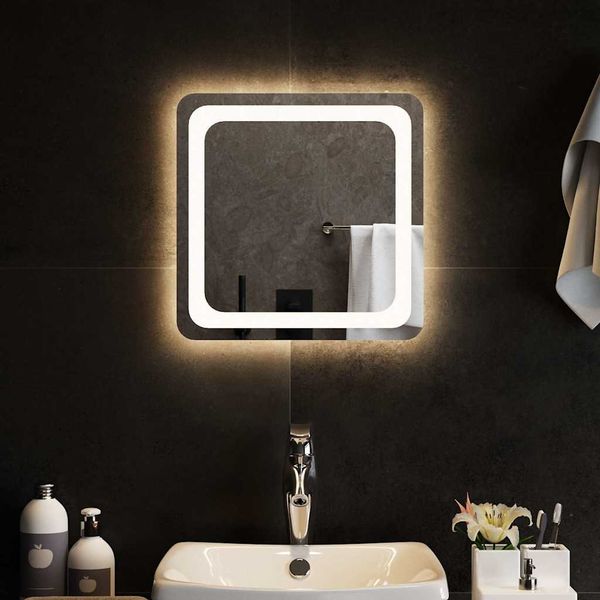 LED-Badspiegel, Wandspiegel 40x40 cm