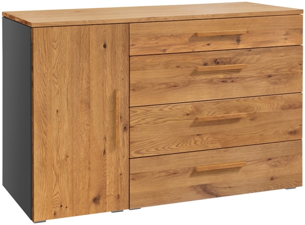 Hasena Kommode Totrino anthrazit Wildeiche natur, geölt zerlegt Bild 1