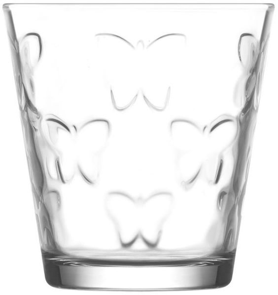 LAV Kelebek Trinkgläser - 3er Set mit Schmetterlingsmuster, 255 ml