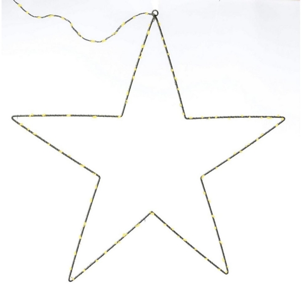 MARELIDA LED-Stern für außen Leuchtstern Metallstern 180LED 60cm Weihnachtsstern Timer Innen/Außen, warmweiß (2100K bis 3000K)