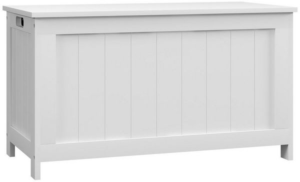 HOMCOM Truhe Gerätetruhe mit Deckel, Griff (Aufbewahrungsbox, 1 St, Aufbewahrungstruhe), für Wohzimmer, Schlafzimmer, Weiß, 81 x 40 x 46 cm