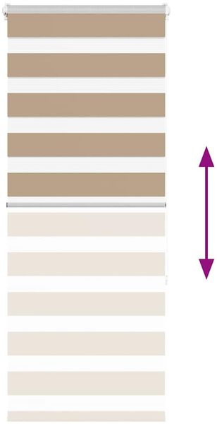 vidaXL Doppelrollo Sandbraun 60x150 cm Stoffbreite 55,9 cm Polyester 4014539 Bild 5