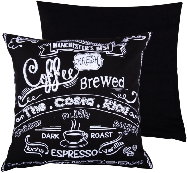 Dekokissenhülle 40x40cm mit modernem Muster, beidseitig verwendbar in verschiedenen Farben aus 100% Baumwolle Schwarz