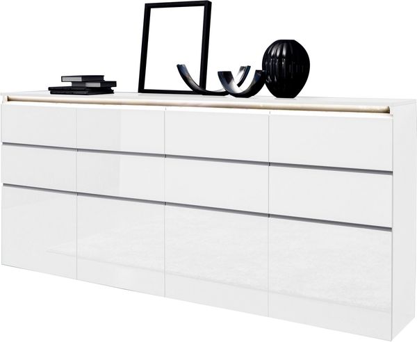 INOSIGN Highboard Magic, Highboard, Hochschrank, Hochkommode, mit 4 Türen und 8 Schubkästen, Hochglanz lackiert, Breite 240cm