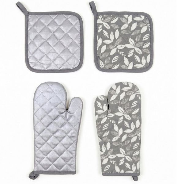 kamelshopping Topflappen 4-tlg. Set: 2 Ofenhandschuhe, 2 Topflappen, Obermaterial Baumwolle, Hochwertige Topfhandschuhe mit Aufhängeschlaufe, für Herd & Backofen