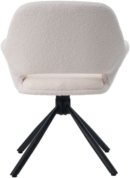 Drehbarer Esszimmerstuhl im 4er-Set aus Sherpa in Weiß, 60 x 60 x 80 cm – mit Armlehnen, moderner Polsterstuhl Bild 6