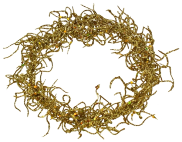 Kranz mit Glimmer gold – Festlicher Weihnachtskranz aus Kunststoff Ø 20 cm