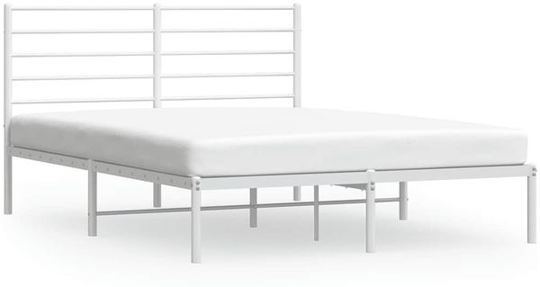 Doppelbett, Bettgestell Modernen mit Kopfteil Metall Weiß 160x200 cm d751e
