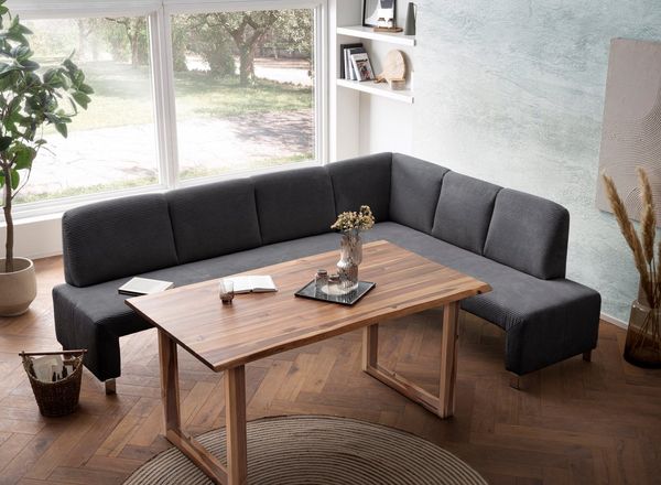 exxpo - sofa fashion Eckbank Intenso, modern, wahlweise in Leder oder Textil, 264/197 cm (B/T), hohe Bodenfreiheit, frei im Raum stellbar, hoher Sitzkomfort