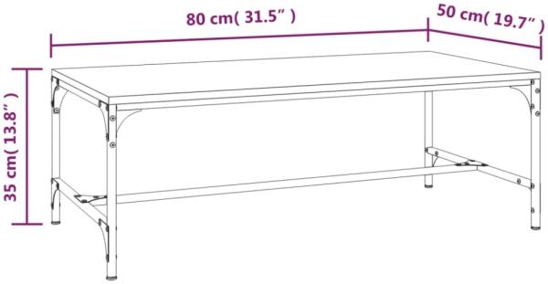 vidaXL Couchtisch Räuchereiche 80x50x35 cm Holzwerkstoff 819394 Bild 2