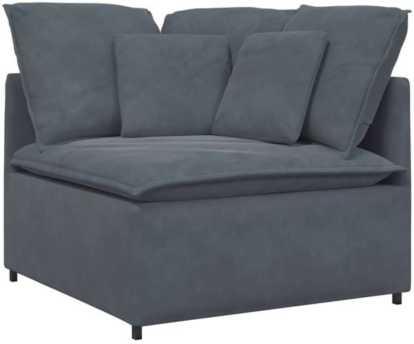 vidaXL Modulares Sofa Eckmodul mit Kissen Dunkelgrau 100 cm 4104460